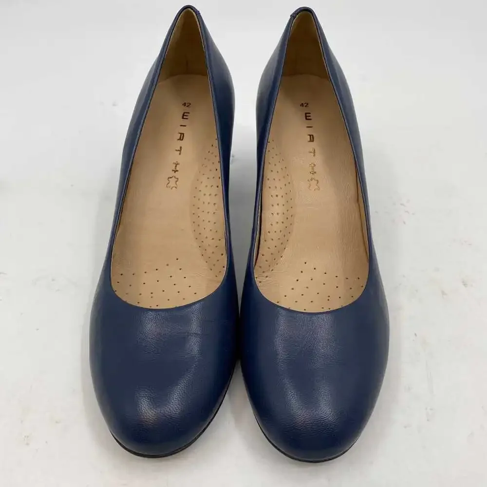 Wirth Blue Leather Block Heel Pumps | EU 42 (US 11)